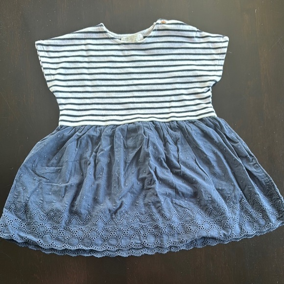 Zara Other - Zara White and Blue Casual Sundress with Dolman Sleeves